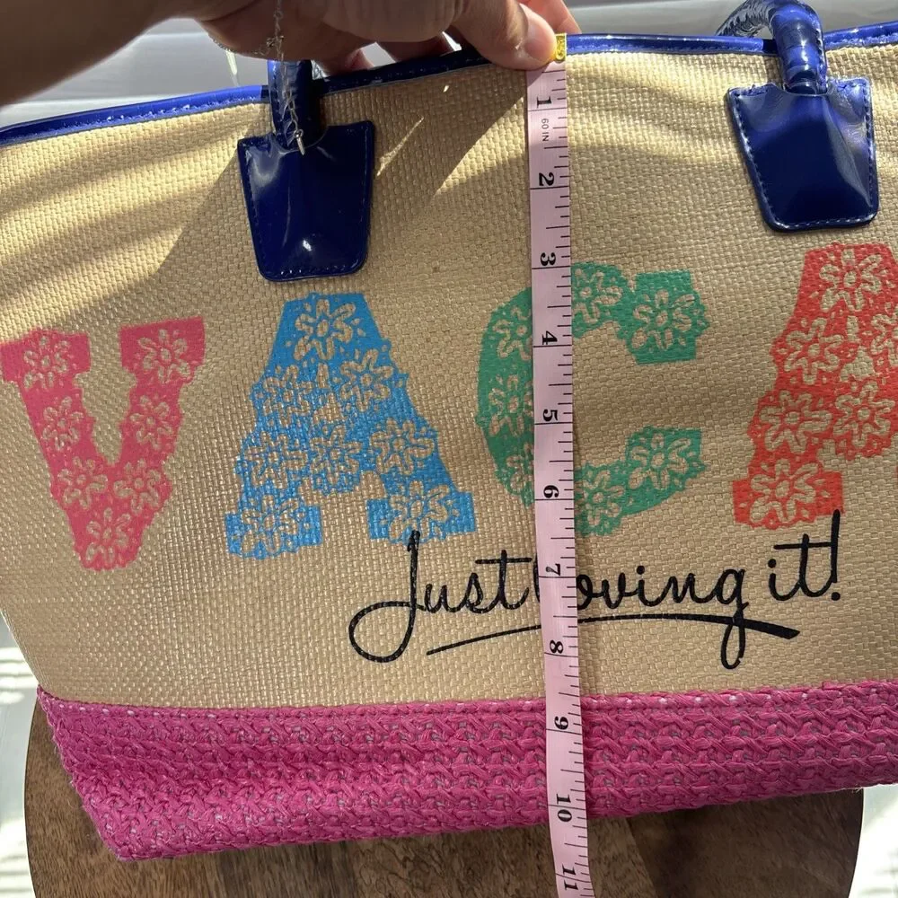 Mimosa Vacay Beach Tote Bag Colorful Summer Travel Purse Resort Style